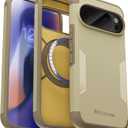 Maledan Magnetic for Google Pixel 10/10 Pro Case [Compatible with Pixelsnap] - Ultra Shockproof Triple Layer Drop Protection Anti-Slip Grip Phone Cover for Pixel 10/10 Pro, Stainguard Beige
