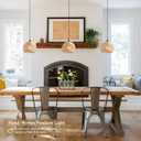 3 Pack Wicker Pendant Light Natural Woven Pendant Light Boho Chandelier Light Fixture Dome Rustic Farmhouse Pendant Lights Rattan Light Fixture for Dining Room Kitchen Island (Bulb Incl.), 8.7 inches x 6.3 inches
