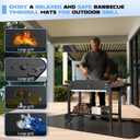 Fireproof Outdoor Grill Mat for Grills and Flat Top Griddles, Thin Heat Resistant BBQ Mat, 32 mil 65 x 48 Inch, Black