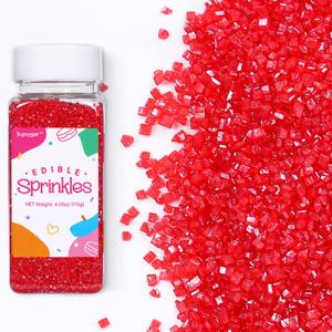Red Sugar Sprinkles for Cake Decorating, 4.02oz Red Cake Sprinkles Edible for Cupcake Toppers Baking Cookies Ice Cream Chocolate Birthday Party Decorations (EXP 12/19/26)