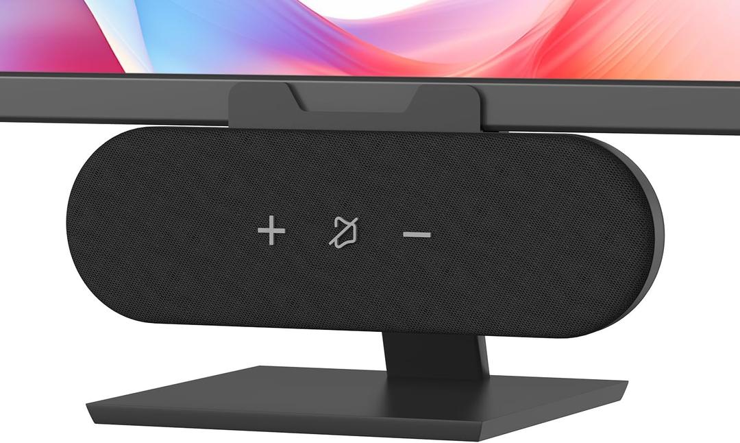 Computer Speakers for Desktop PC, 14W USB Powered Monitor Speakers with Touch Control & 1.38" Wide Clamp, Stereo Sound Enhanced Bass, Desktop Speakers for Mac Windows PS5(Black)
