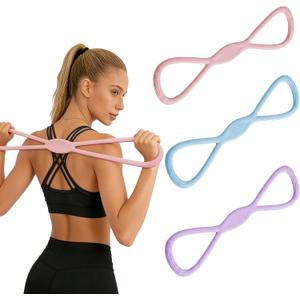 Resistance Bands with HandlesFigure 8 Exercise Bands for Women&Men,15LB25LB,35LB Silicone Pull Rope for Working Out,Arm,Yoga Gym Fitness,Shoulder Training Elastic Rope