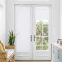 NICETOWN Blackout Door Blinds, No Drill No Tools Thermal Insulated Door Shade for French Window, Roman Roll Up Curtains for Light Conrol, Sidelight Curtains, 24" W x 72" L, 1 Panel, Pure White