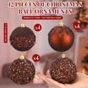 Syhood 12 Pieces Glitter Christmas Ball Ornaments Rhinestone Sequin Christmas Decorations Hanging Plastic Balls for Xmas Trees Wedding Party Holiday Decorations(3.15 Inch,Brown)