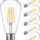 LVWIT Vintage LED Light Bulb, Dimmable 5W (40W Equivalent), ST21 Edison Style LED Filament Bulbs, 470 Lumens 2700K Warm White, E26 Medium Screw Base, 6 Pack