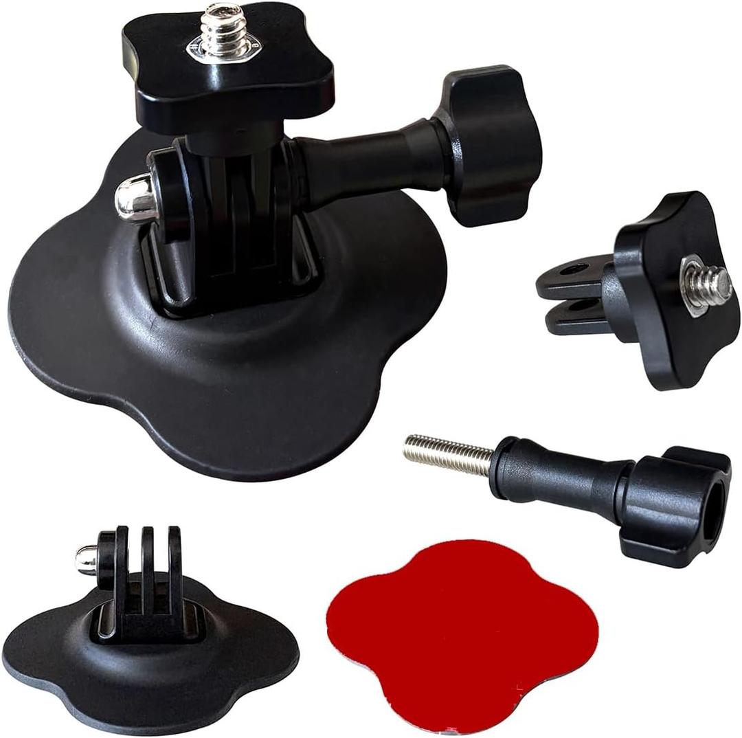 Universal Helmet Sticky Mounts Adhesive Buckle Mount for GoPro Hero 12-8 & Insta360 X4/X3/X2, Camera Mounts Adhesive Base for Helmet Mount Surfboard Motorcycle Vlogging Accessories(3PCS)