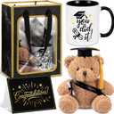 Sliner 4 Pcs Graduation Gifts 2026 for Her or Him, Stuffed Graduation Bear 11oz Ceramic Grad Mug Greeting Card with Bag, End of Year Gifts(Grad)