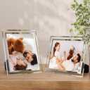 Giftgarden 8x10 Picture Frames Glass, 2 Pack Clear Photo Frame Vertical Horizontal Tabletop Standing