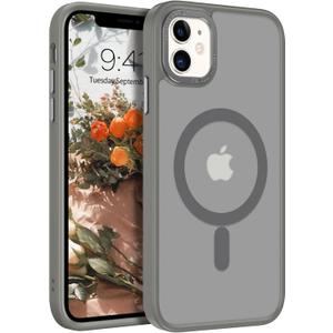 BENTOBEN for iPhone 11 Phone Case, Phone Case iPhone 11 Magnetic Case [Compatible with Mag Safe] Translucent Matte Slim Shockproof Anti-Fingerprint Protective Cover for iPhone 11 6.1 Grey