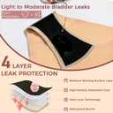 BATTEWA Silky Soft and Invisible Leak Proof Underwear for Women Incontinence Seamless Panties with 50ml Absorbency Ultra-Comfortable Nylon, Elastane Blend Briefs 3 Pack (Medium, Beige Blush Black)