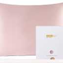 ZIMASILK 100% Pure Mulberry Silk Pillowcase for Hair and Skin Health,Soft and Smooth,Both Sides Premium Grade 6A Silk,600 Thread Count,with Hidden Zipper,1pc(Standard 20''x26'',Pale Pink)