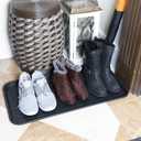 Ottomanson Multipurpose All Season Boot Tray Mat, Reusable Pee Pad For Dogs, 15" x 30" (Black)
