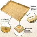 Bam & Boo Natural Bamboo Serving Tray Extra Large Rectangular with Handles for Food, Drinks, Storage, Decor, Vanity, Breakfast, Parties, Weddings, Picnics(17.75 x 13 x 2.35, Natural)