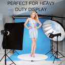 JAYEGT Electric Rotating Display Stand, 350-500 lbs Heavy Load , 360-Degree Motorized Rotating Turntable for Display, Live Streaming, Remote Control + 5 Colors Background (White/24 Inch/Dual Motors)