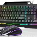 AULA Gaming Keyboard, T102 104 Keys Gaming Keyboard and Mouse Combo with RGB Backlit, All-Metal Panel, Anti-Ghosting, PC Game Keyboard and Mouse, USB Wired Keyboard Mouse for MAC Xbox PC Gamers (Black Keycaps + Black Panel)