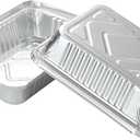 Waytiffer 25Pack Disposable Aluminum Foil Pans with Lids, Heavy Duty Bread Tins 2.25LB - Capacity 8.5x6.3 Takeout Pans, Tin Foil for Reheating, Baking