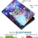 KEROM Case for Samsung Galaxy Tab A11+ Plus/A9+ Plus 11 Inch 2026/2024, Cute PU Leather Stand Protective Cover for Galaxy Tab A11+/A9+ Tablet, Auto Wake/Sleep - Space Cat