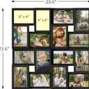 J.M.Deco Collage Picture Frames for Wall 16 Opening, Large Photo Frame Collage Wall Hanging for 4x6 Photo, Reunion Friends Family Memory, Christmas Gift - Black