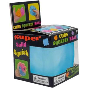 Premium Big Block Cube Sensory Toy with a Super Solid Squish Nice Square Shape Anxiety Sensory Squishy Fidget Toy Ice Cube Slow Rise (Blue)