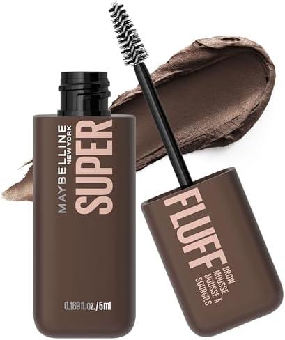 Maybelline Superfluff Volumizing Brow Mousse, All Day Tinted Brow Gel For Soft Full Brows, Deep Brown, 1 Count