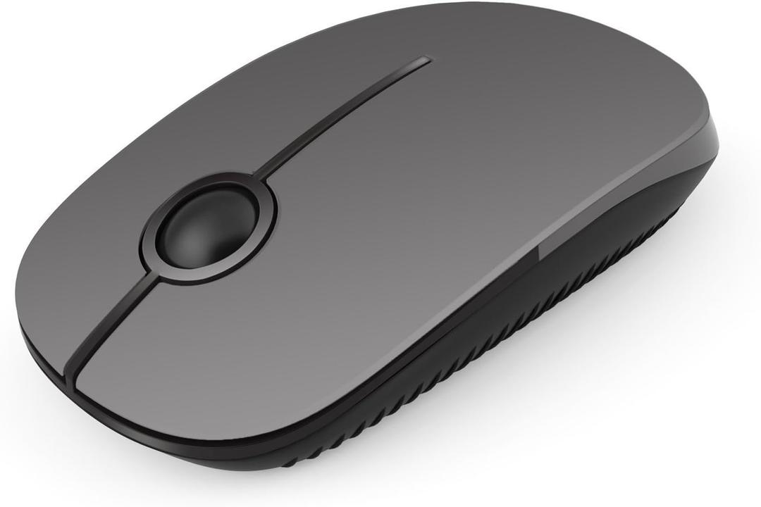 VssoPlor Wireless Mouse, 2.4G Slim Portable Computer Mice with Nano Receiver Quiet Silent Optical Laptop Mouse for Notebook, PC, Laptop, Computer-Black and Gray