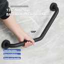 Bathroom Grab Bar, 20 Inch Angled Grab Bar with Anti-Slip Knurled Grip, Matte Black Stainless Steel Bath Balance Bar, Wall Mount Safety Hand Rail Support, Handicap Elderly Senior Assist Bath Handle