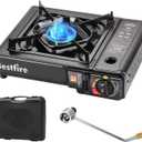 BESTFIRE Portable Dual Fuel Camping Stove - 10,000 BTU Butane and Propane Stove with Adapter & Case - Single Burner Gas Stove for Outdoor Cooking, Tailgating & Emergency