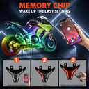 2018-2024 RGB Motorcycle LED Tail Light with DRL Compatible with Kawasaki Ninja 400&ABS/250/Z300/Z400/ZX-6R&10R&25R&4R Accessories Brake Lights Sequential Dynamic Instruction Adjustable Control Color