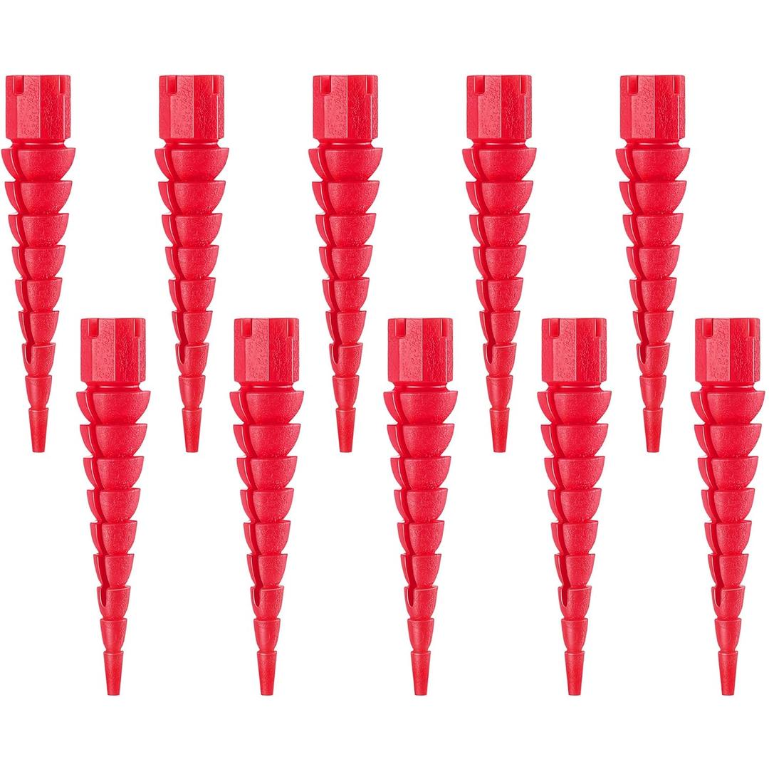 10 Pcs Wood Anchor, Stripped Screw Hole Repair Kit for Wood, Door Hinge Screw Hole Repair Fits Screws Sizes #2 to #16, Red