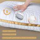 mislili Pillows Standard Size Set of 2, Hotel Quality Gusseted Bed Pillows for Side, Back, Stomach Sleepers, Soft Supportive Gusseted Standard Pillows for Sleeping, Down Alternative Filling