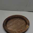 Rustic Wooden Serving Tray - Candle Holder Tray Home Decor, Small Wooden Serving Tray, Round Wood Tray for Coffee Table, Decorative Tray, Centerpiece Table Decorations for Home Decor (8.07 in), Retro