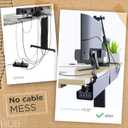 No-Screw Under Desk Cable Management Tray - Self-Adhesive Installation, Cord Management, Cable Tray, Under Desk Wire Organizer - Black Set of 2