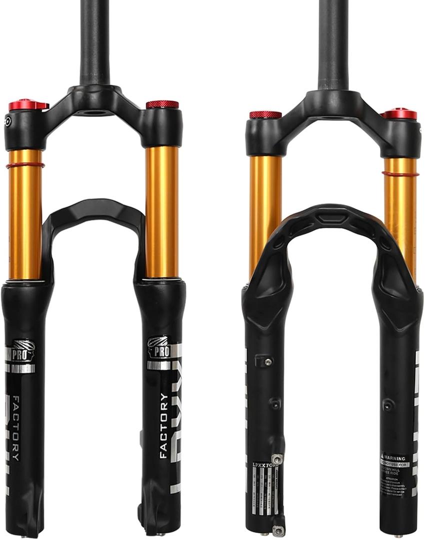20 inch Bike Air Suspension Fork, 100mm Spacing Hub, 9mm QR,120mm Travel, 1 1/8" Straight Tube, Max 2.5" Tires, Ultralight Front Fork for Mountain, Touring, Folding, XC Bikes & E-Bikes
