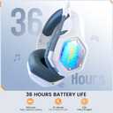 EKSA 2.4GHz Wireless Gaming Headset for PC, PS4, PS5, Gaming Headphones with Noise Cancelling Microphone, 7.1 Surround Sound, 36-Hr Battery Gamer Headset for Computer, Laptop, 3.5mm Wired Headphones
