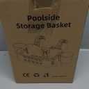 Poolside-Storage-Basket-Pool-Accessories-Above-Ground, Swimming Pool Hanging Storage Bar Table Shelf, Poolside Storage Cup Holders, Organize Drinks & Towels(2 Pack)