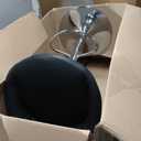 CangLong Swivel Adjustable Counter Height Bar Stool Set - PU Leather Counter Stools with Back, Lift Stools for Kitchen Bar - Black