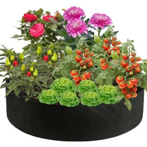 100 Gallon Plant Grow Bags, Heavy Duty Fabric Raised Garden Planting Bed Round Breathable Felt Planting Container for Vegetables Flower Herbs and Plants, Gardening Outdoor