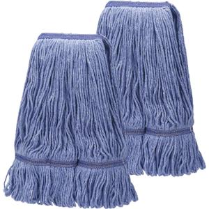 2 Pack Heavy Mop Replace Head，mop Head Replacement,Commercial mop Heads,Reusable Mop Head Refills-Replacement Mop Heads SuitableWet Industrial Blue Cotton Looped End String Head Refill (Blue)