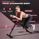 FLYBIRD AW1 Ab Workout Machine, Ab Crunch Machine Ab Workout Equipment Foldable for Home Gym, Bottom-Up Abdominal Trainer for Core Waist Workout and Body Shaping with Adjustable Heights and Angles, Red