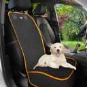 Front Seat Dog Cover for Car, Truck & SUV - Waterproof, Non-Slip Pet Car Seat Cover for Dogs - Durable, Easy to Install & Clean, Front Passenger Seat Protector for Pets & Vehicles (Orange)