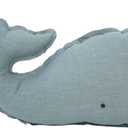 Marble Empire Whale Pillow Linen, Blue Whale Throw Pillows with Free Style Edge,Coastal Ocean Decorative Pillow for Couch Sofa (18.5 inch)