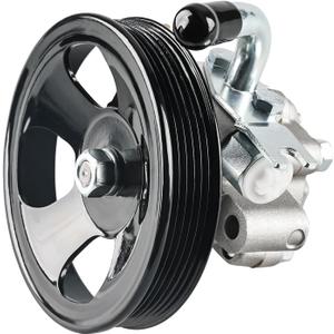 Power Steering Pump with Pulley Compatible with Hyundai Tucson V6 2.7L - 2005 2006 2007 2008 2009, Kia Sportage V6 2.7L - 2005 to 2010, Replacement for 21-5449, 57100-2E100