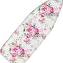 Ironing Board Cover with Two 5MM Thick Feltpads,12"x36"Heat Resistant Replacement Ironing Board Cover and Pad,Fits Standard Ironing Boards,Durability and Easy to Install (12x36in-pink Flower)
