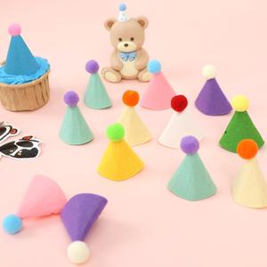 12 Pack Mini Party Hats for Stuffed Animals Figures, Tiny Finger Hats for Small Toys Dinosaur for Birthday Party Decoration Cake Toppers