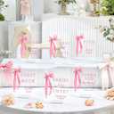 6 Pcs Pink Bow Baby Shower Table Decorations Take One Sign Thank You Acrylic Sign Centerpieces with Stand 5 x 7" Wedding Birthday Party Decorations for Guests Gifts