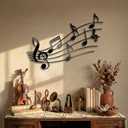 Zhengmy Musical Note Wall Art Theme Musical Note Decoration Vintage Hanging Metal Sign for Living Room, Bedroom