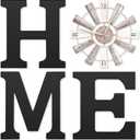 Farmhouse Home Signs with Windmill Clock Wall Decor Rustic Home Letters Wall Art for Living Room Kitchen Entryway Dining Room Bedroom (Black)