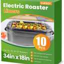 CAREGY Electric Roaster Liners 34 x 18 Inch 10 Counts Disposable Roaster Liners Fits 16, 18, 22 Quarts Roasters, Roasting Oven Liners Cooking Bags for Immediate Cleanup