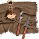 Fall Thanksgiving Rustic Cloth Napkins 16.5x16.5 Inches Handmade Cotton Linen Napkins with Fringe Boho Washable Dinner Napkins in Bulk for Wedding Party Table Decor Set of 10 Coffee