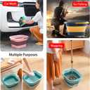 Collapsible Foot Spa Bath Massager for Dry Cracked Feet, Feet Soaking Tub with Massage Acupoint, Pedicure Foot Soak Basin Plastic Bucket with Handle(Green)